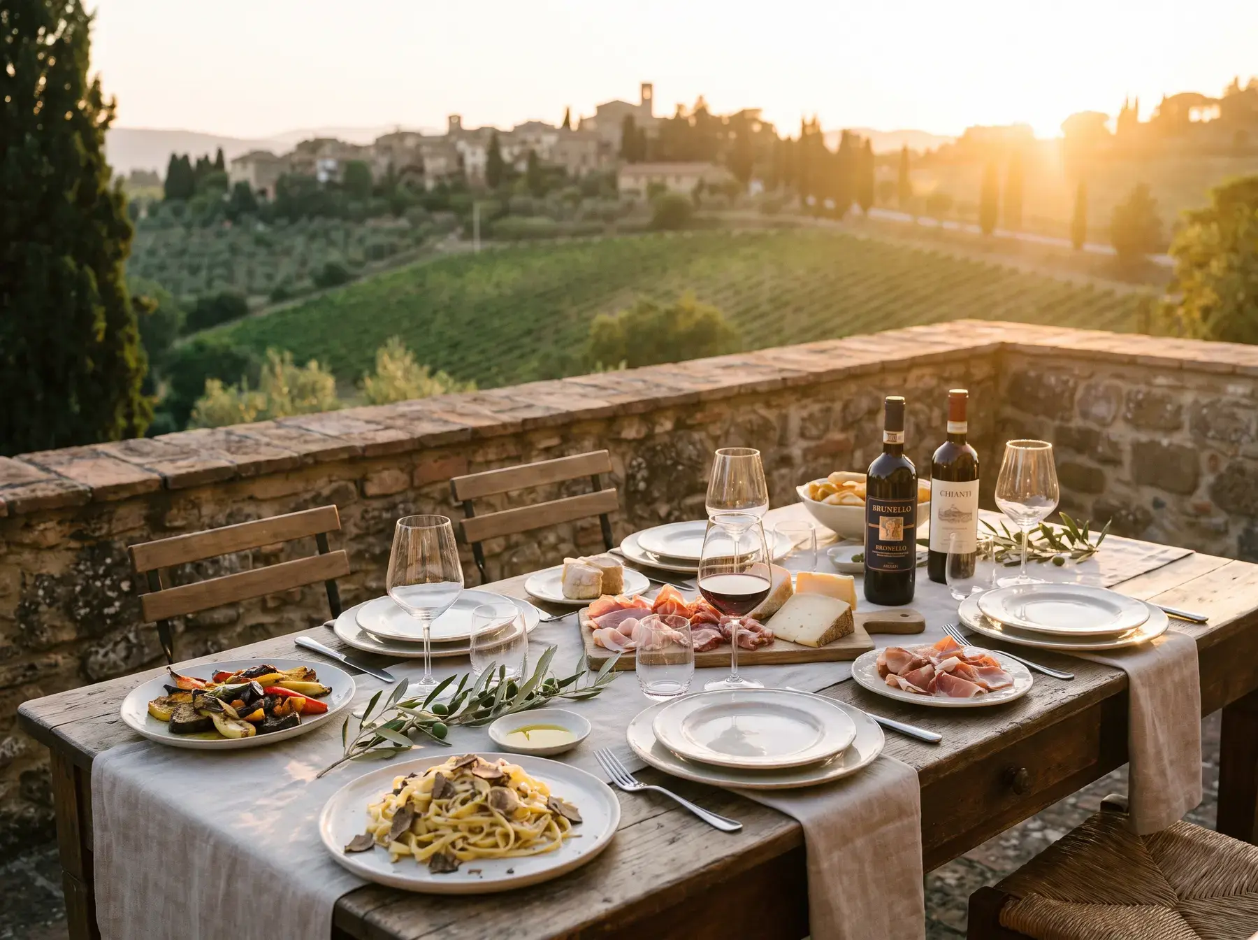Degustácia vína na terase nad vinicami